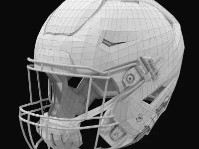 Riddel Speedflex Helmet Black Low-poly 3D model