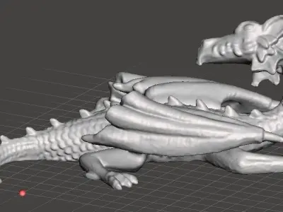 dragon that can be fixed to wall 3D model