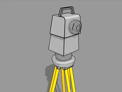 2D Line and Level device Low-poly 3D model