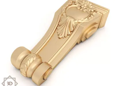 Corbel 5 ornate gold column 3D model