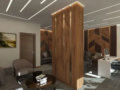 Manager office interior Scene 3D model 3D model