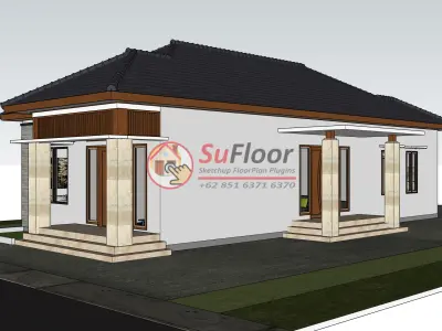 House 8x19m code 483- Sketchup 3D model 3D model 3D model