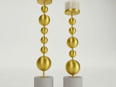 Everly Quinn Metal Candlestick Set 3D model