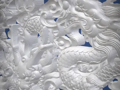 Carved panel painting STL 3D print model shop