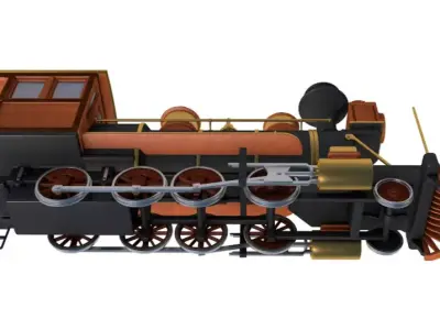 Steam Train Locomotive 3D model
