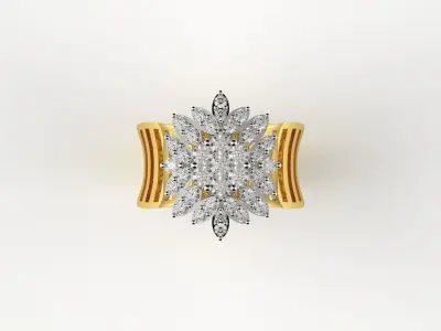 woman flower solitaire ring fr0002 3D print model