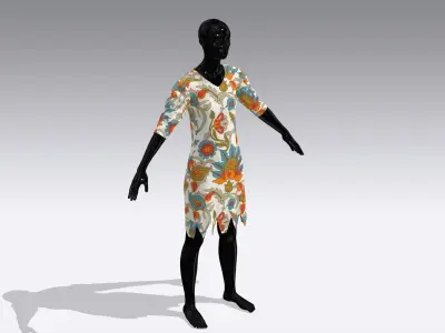 Female Cloth Dress Low-poly 3D model purchase