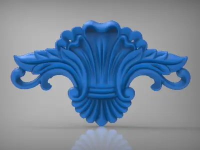 Floral Wood Carving for Furniture - 6 3D model