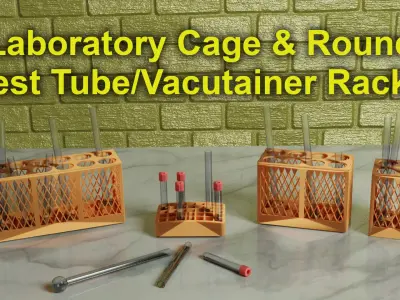 3D Print Ready Laboratory Cage and Round Test Tube Racks  3D print model