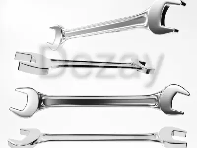 Wrench with bolt and nut 3D model