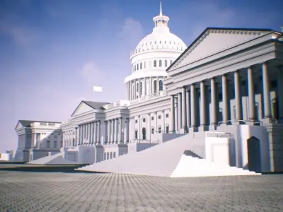 United States Capitol low poly Low-poly 3D model