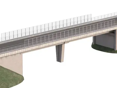 Bridge concrete over the road 3D model