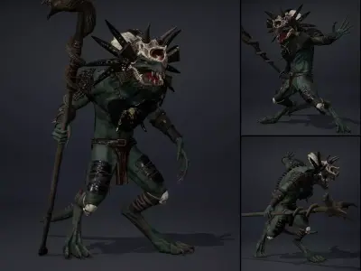 Ghost Mage Arm1 Brutal Low-poly 3D model