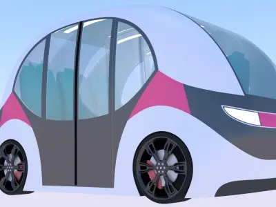 Shuttle minibuses 2023 collection 3D Model Pack