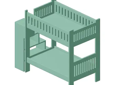 Plastic Baby Bunk Bed Toy 3D model