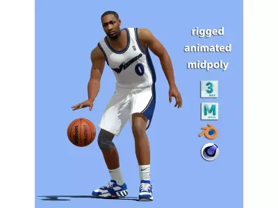 3D Rigged Gilbert Arenas Washington Wizards NBA 3D model