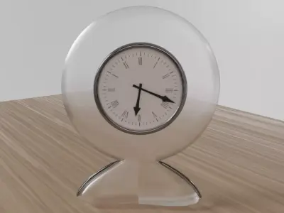 Elegant Glass Desk Clock Blender 3D Model Low-poly 3D model
