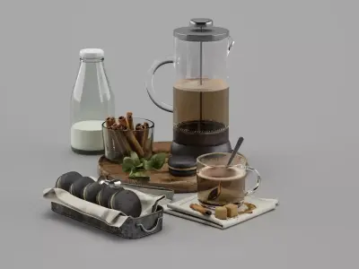 Breakfast Decorative Set 3D model purchase