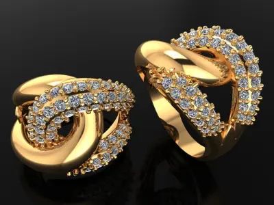 Women Ring 19 stylish light weight diamond ring for women 3D print model