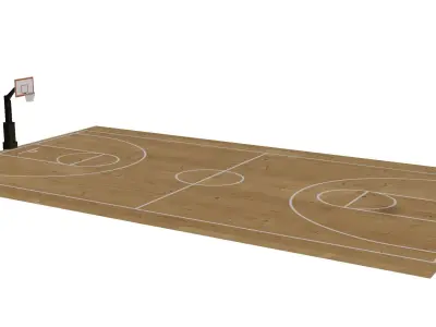 Simple Basketball Court Free 3D model