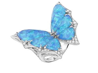 Headset butterflies ring and earrings  3D print model