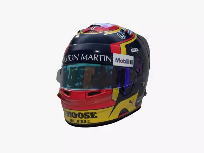 Albon helmet 2020 Low-poly 3D model