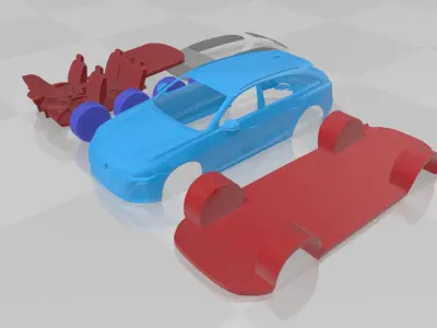 Audi A5 Avant 2025 - Separate Parts STL Model 3D print model
