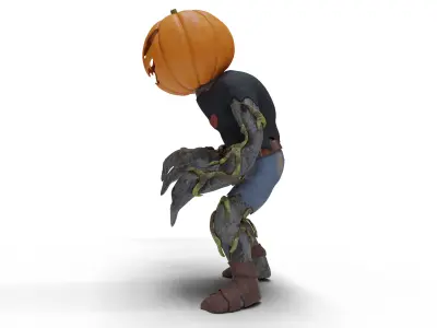 Pumpkin Head Low-poly 3D model