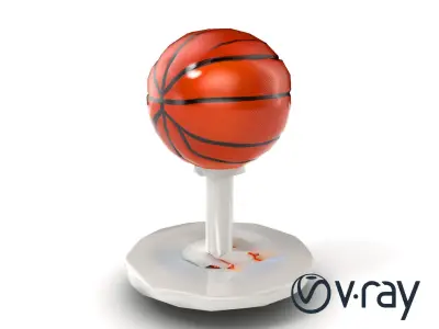 Basketball Display Stand Brushed Metal Finish model pack Low-poly 3D model