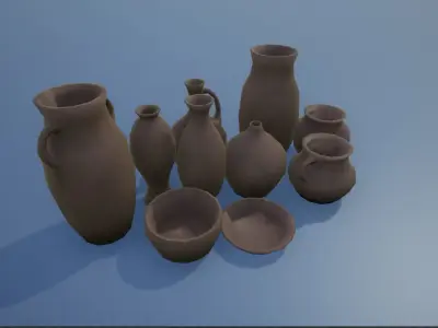 Lowpoly Pottery Goods Low-poly 3D model