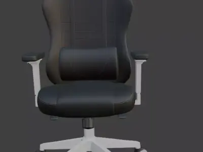 Black and White Racing Style Gaming Chair  3D model