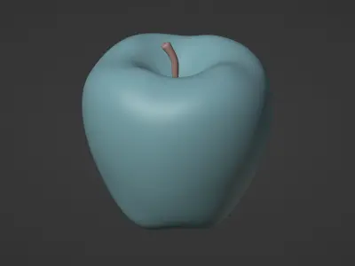 Realistic Yellow Apple 3D model