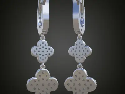 Earring 3D model 3D printable model 0081-10 3D print model