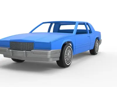 Shell and wheels Cadillac Eldorado Biarritz 1989 1 to 25 3D print model