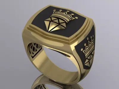 Luxury Brand Mens Ring Gold  3D print model