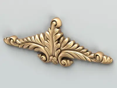 Carved decor horizontal 018 3D model