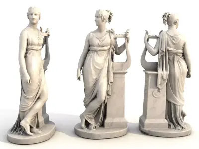Terpsichore Lyra Classical Greek Sculpture 3D model