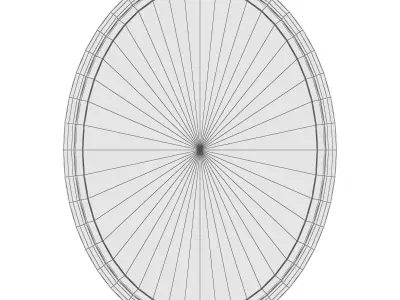 Oval Glass Wall Decor Mirror with Oil Rubbed Bronze Frame  3D model