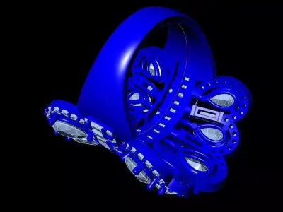 Ring With Diamonds 3D Rhino Print Model 3D print model