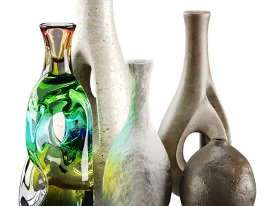 Vase decor Low-poly 3D model 15