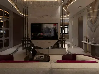 Luxury Living  Kitchen Interior  Low-poly 3D model