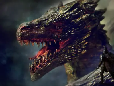 Dragon Head Realistic Low-poly 3D model