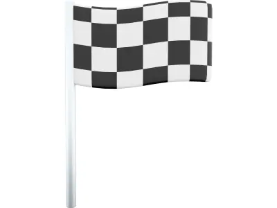 3d  racing flag icon 3D model