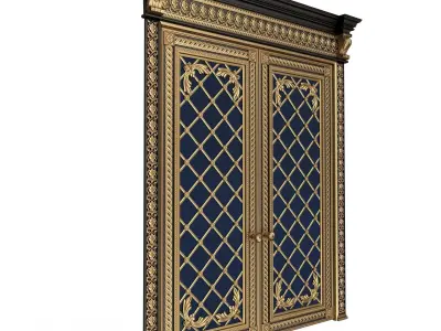 Carved Door Classic 01301 Black Low-poly 3D model