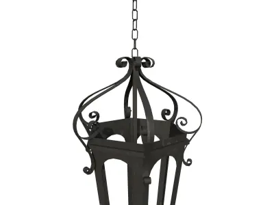 Wrought iron lantern 2 Low-poly 3D model