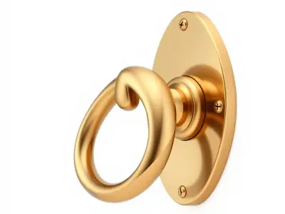 Elegant Brass Door Knocker Model Pack Low-poly 3D model