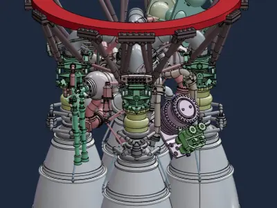 Russian rocket engine RD-171 3D print model