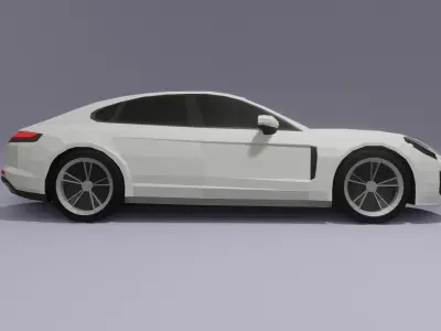 Porsche Panamera low poly 3D model Low-poly 3D model