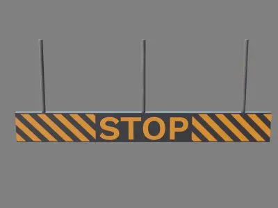 Bowling stop sign Low-poly 3D model