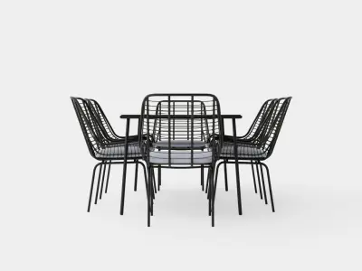 Livorno Dining Set Low-poly 3D model